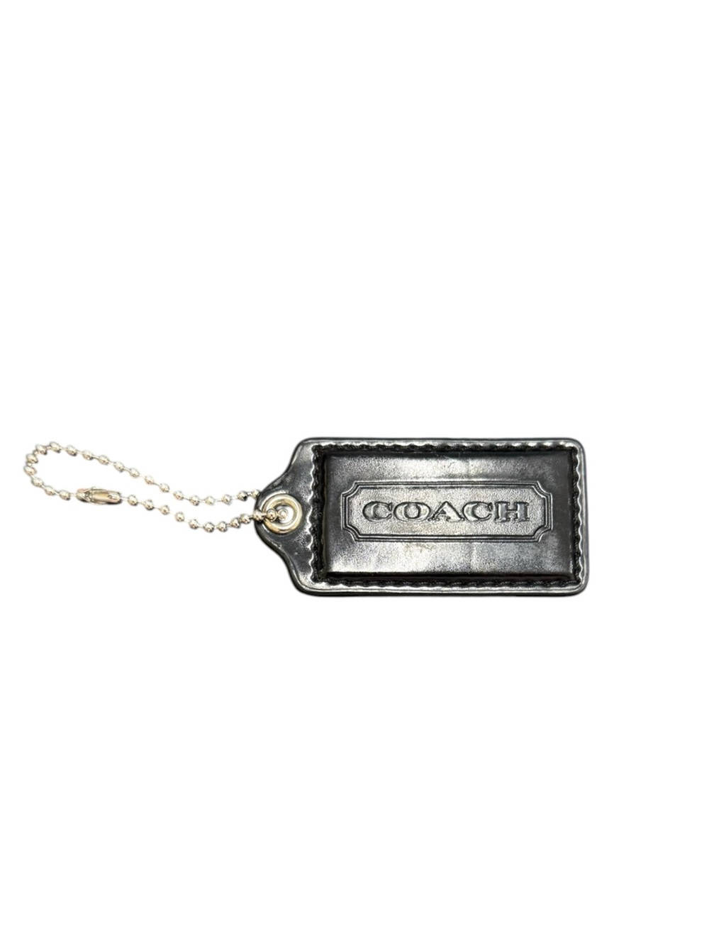 Coach Black Patent Leather Purse Charm Tag